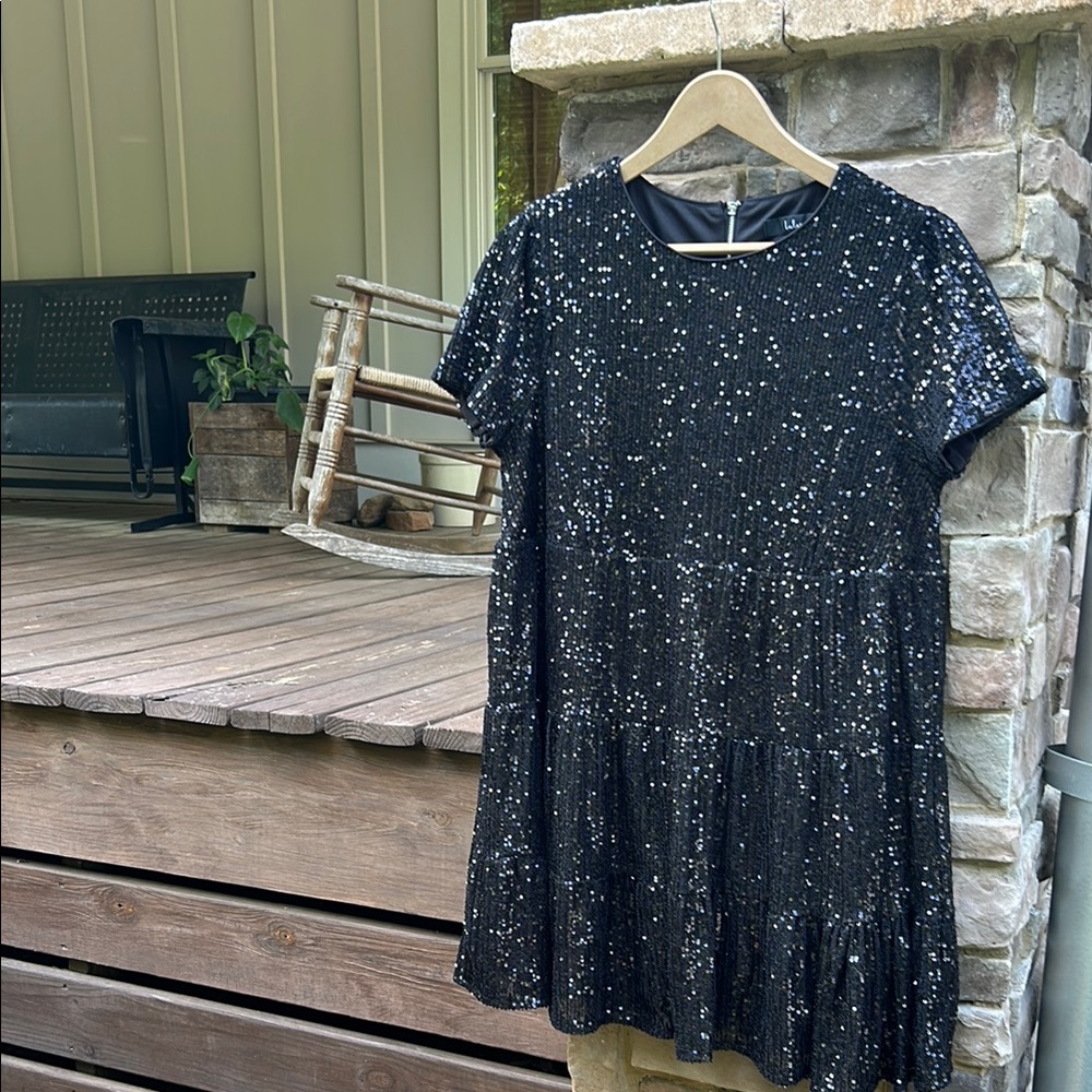 Lulu's Black Sequin Dress